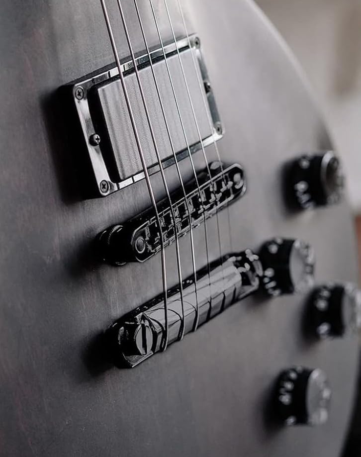harpfeas جسر جيتار Tune-O-Matic وقطعة توقف مع دعامات ومسامير مجموعة لجيتار كهربائي 6 أوتار من طراز Epiphone Les Paul LP SG (أسود) - Image 3
